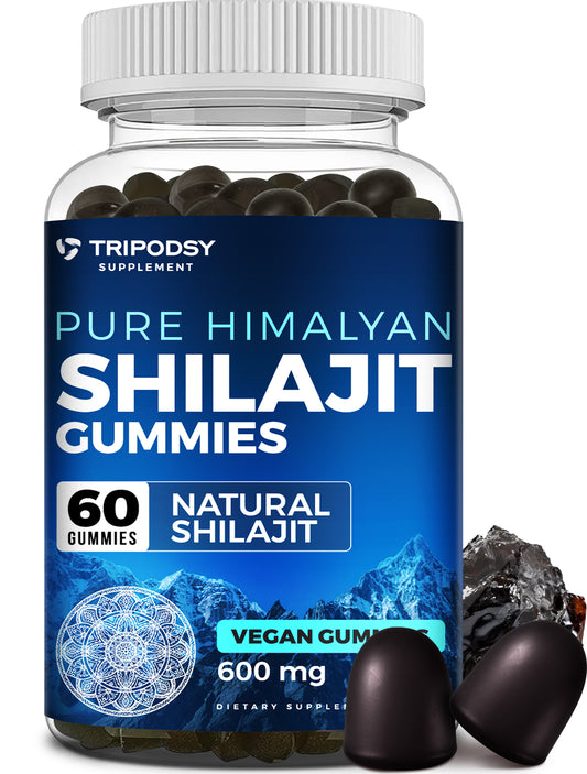 Pure Himalayan Organic Shilajit Gummies - Potent Shilajit Resin Supplement for Men & Women - 60 Gummies